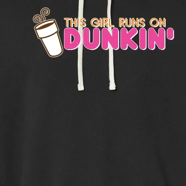 Funny This Girl Runs On Dunkin Garment-Dyed Fleece Hoodie