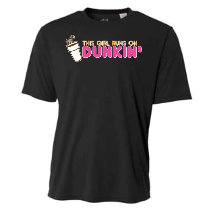 Funny This Girl Runs On Dunkin Cooling Performance Crew T-Shirt