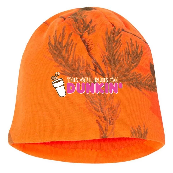 Funny This Girl Runs On Dunkin Kati - Camo Knit Beanie