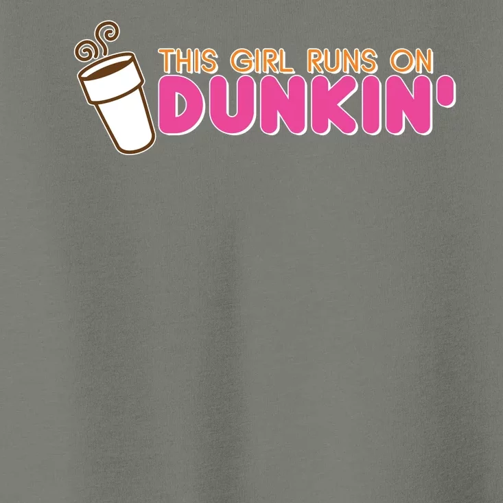 Funny This Girl Runs On Dunkin Toddler T-Shirt