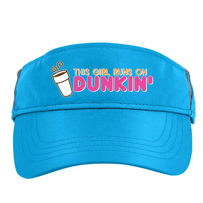 Funny This Girl Runs On Dunkin Adult Drive Performance Visor