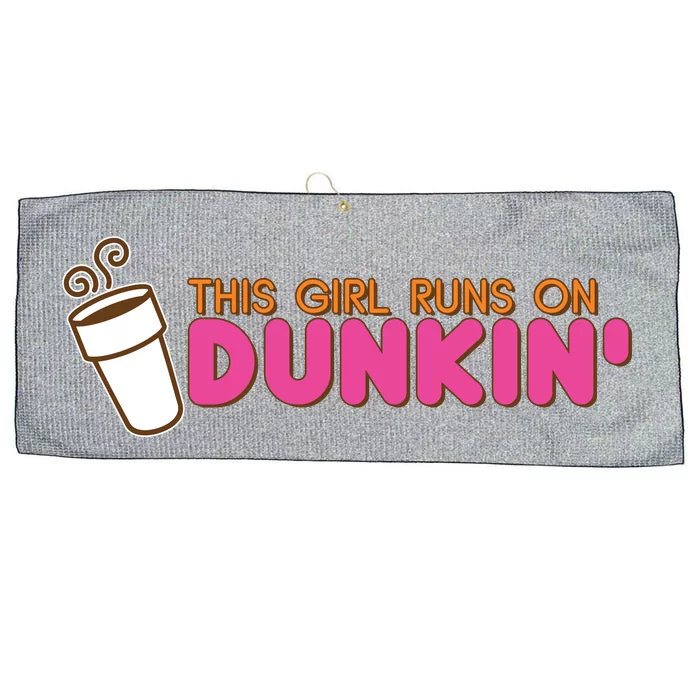 Funny This Girl Runs On Dunkin Large Microfiber Waffle Golf Towel