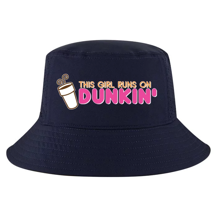 Funny This Girl Runs On Dunkin Cool Comfort Performance Bucket Hat