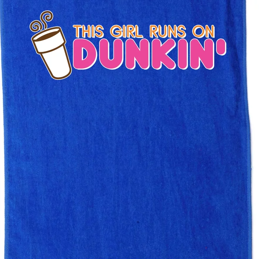 Funny This Girl Runs On Dunkin Platinum Collection Golf Towel