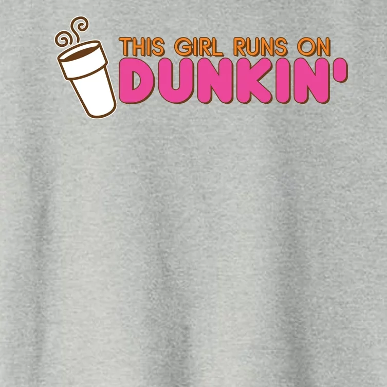 Funny This Girl Runs On Dunkin Women's Crop Top Tee