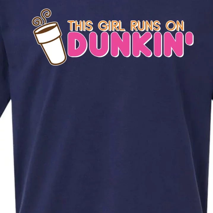 Funny This Girl Runs On Dunkin Sueded Cloud Jersey T-Shirt