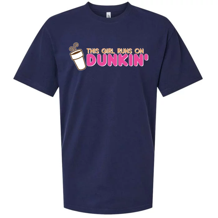 Funny This Girl Runs On Dunkin Sueded Cloud Jersey T-Shirt