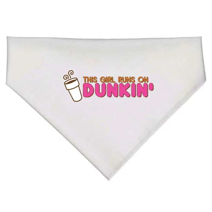 Funny This Girl Runs On Dunkin USA-Made Doggie Bandana