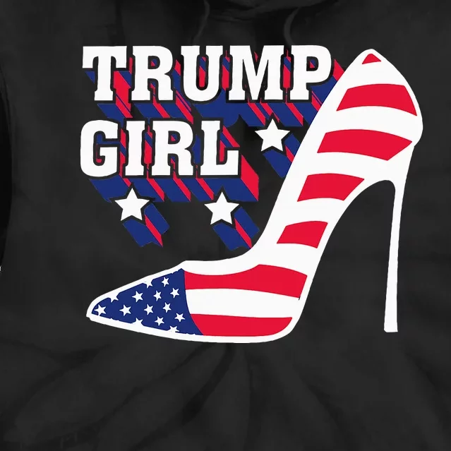 Funny Trump Girl Gift Cute High Heel American Flag Tie Dye Hoodie