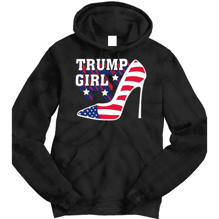 Funny Trump Girl Gift Cute High Heel American Flag Tie Dye Hoodie