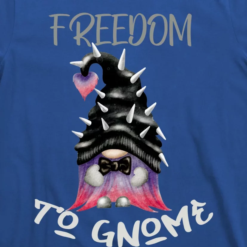 Freedom To Gnome Rocker Punk Garden Gnome Edgy Cute Rebel Cute Gift T-Shirt