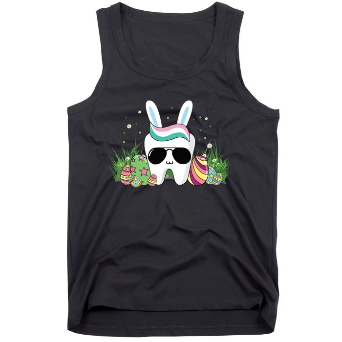 Funny Tooth Glasses Easter Day Dental Dentist Tank Top