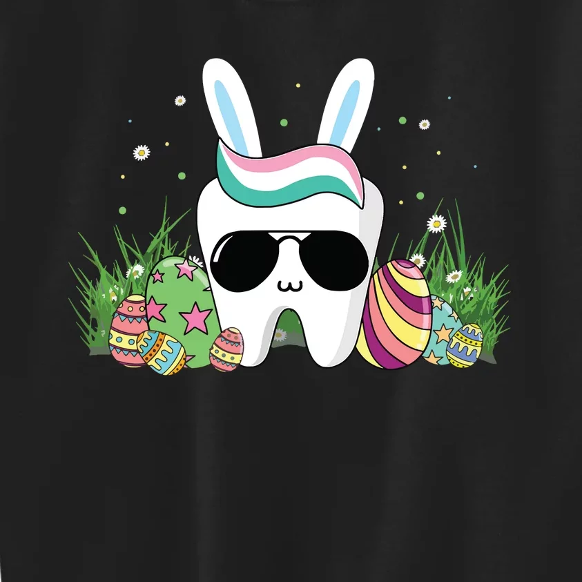 Funny Tooth Glasses Easter Day Dental Dentist Kids Sweatshirt