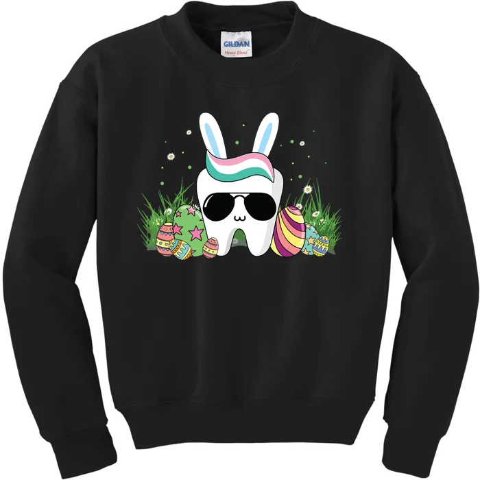 Funny Tooth Glasses Easter Day Dental Dentist Kids Sweatshirt