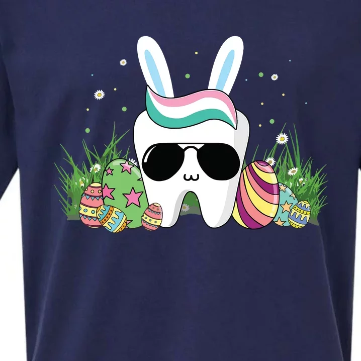 Funny Tooth Glasses Easter Day Dental Dentist Sueded Cloud Jersey T-Shirt