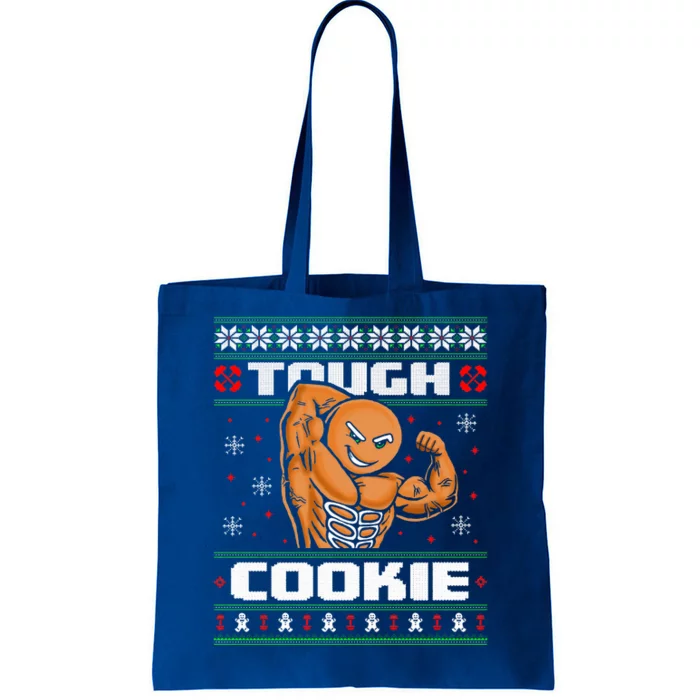 Funny Tough Gingerbread Cookie Ugly Christmas Sweater Gym Tote Bag