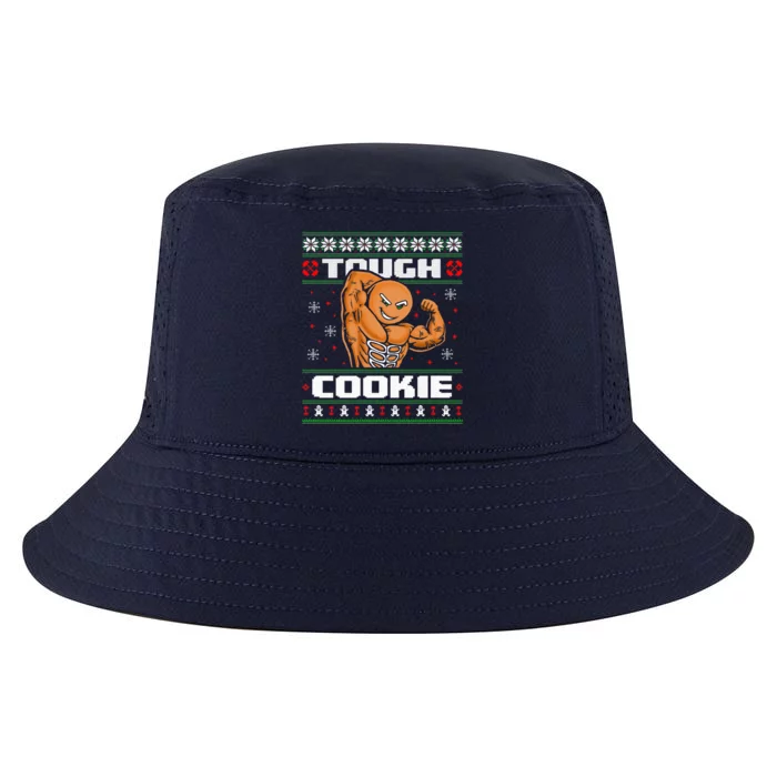 Funny Tough Gingerbread Cookie Ugly Christmas Sweater Gym Cool Comfort Performance Bucket Hat