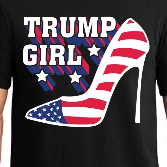 Funny Trump Gift Cute High Heel American Flag Gift Pajama Set