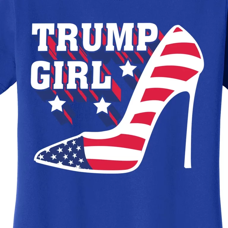 Funny Trump Gift Cute High Heel American Flag Gift Women's T-Shirt