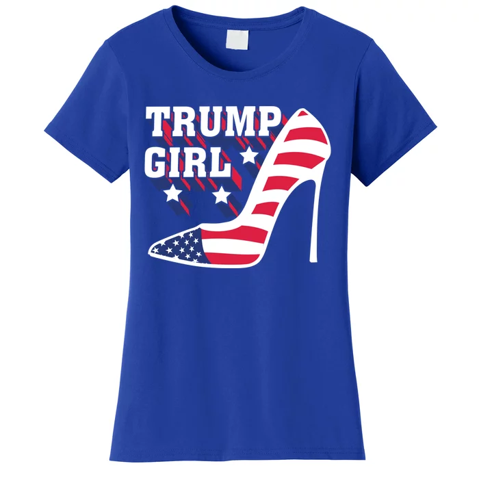 Funny Trump Gift Cute High Heel American Flag Gift Women's T-Shirt