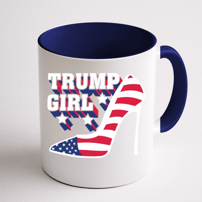 Funny Trump Gift Cute High Heel American Flag Gift Front & Back Coffee Mug