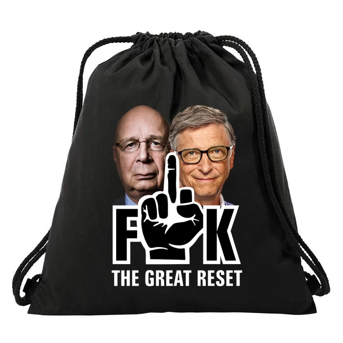 F*ck The Great Reset Drawstring Bag