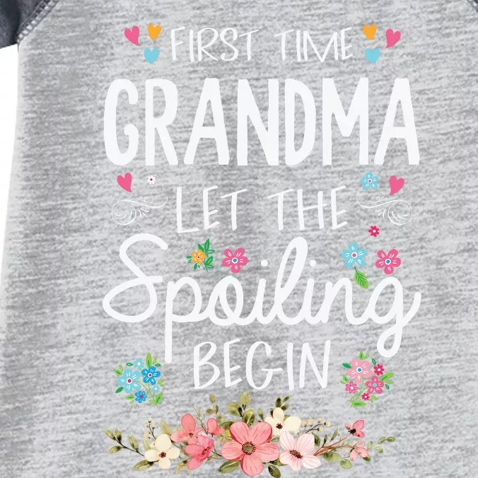 First Time Grandma Let The Spoiling Begin Grandmother Infant Baby Jersey Bodysuit