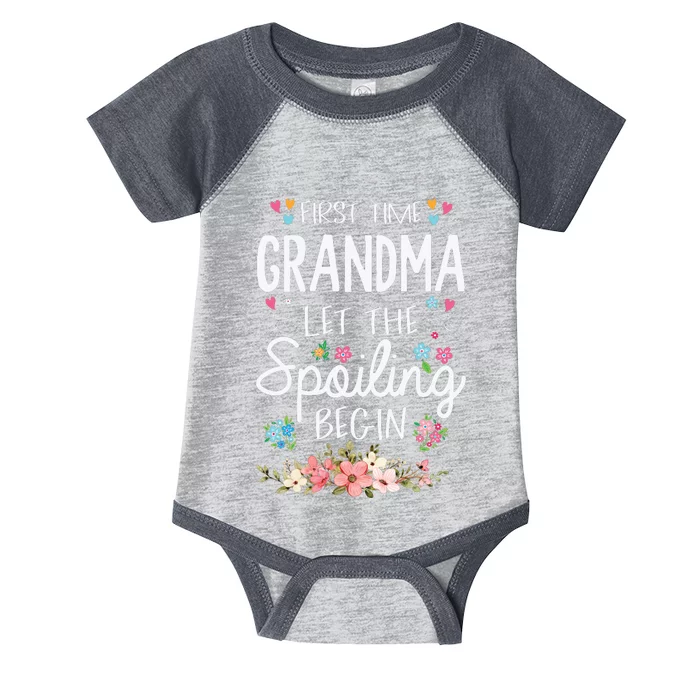 First Time Grandma Let The Spoiling Begin Grandmother Infant Baby Jersey Bodysuit