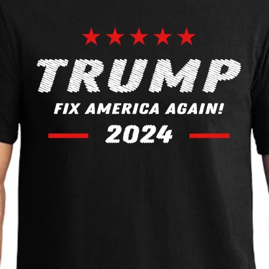 Funny Trump Gift Fix America Again 2024 Pajama Set