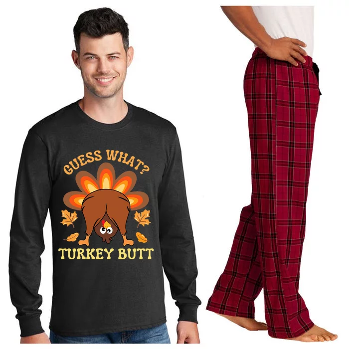 Funny Thanksgiving Guess What Turkey Butt Long Sleeve Pajama Set