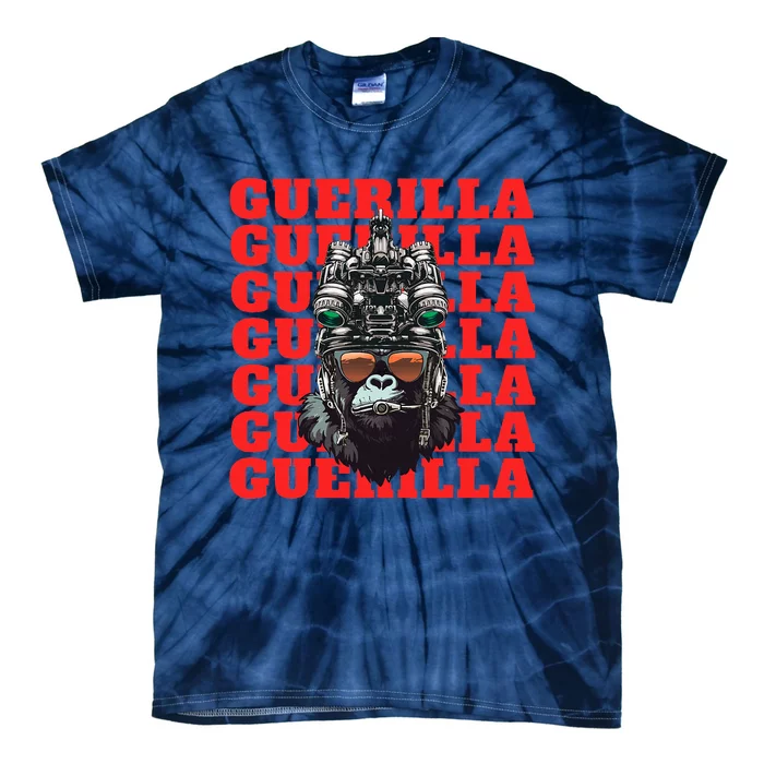 Funny tactical gorilla guerilla with night vision and helmet Tie-Dye T-Shirt