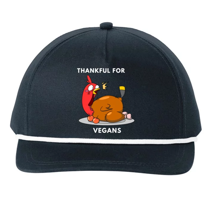 Funny Thanksgiving Gift / Thankful For Vegans Funny Gift Snapback Five-Panel Rope Hat