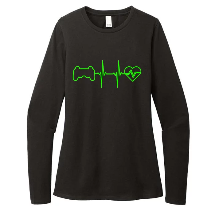 Funny Typical Gamer Heartbeat N Funny Gift Video Game Cool Gift Womens CVC Long Sleeve Shirt