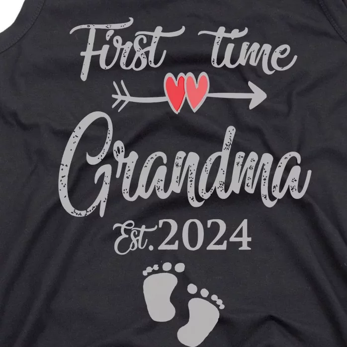 First Time Grandma 2024 Cute Heart Mothers Day New Grandma Vneck Tank Top