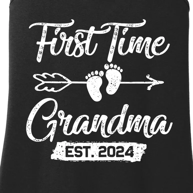 First Time Grandma 2024 Mothers Day Soon To Be Grandma 2024 Ladies Essential Tank