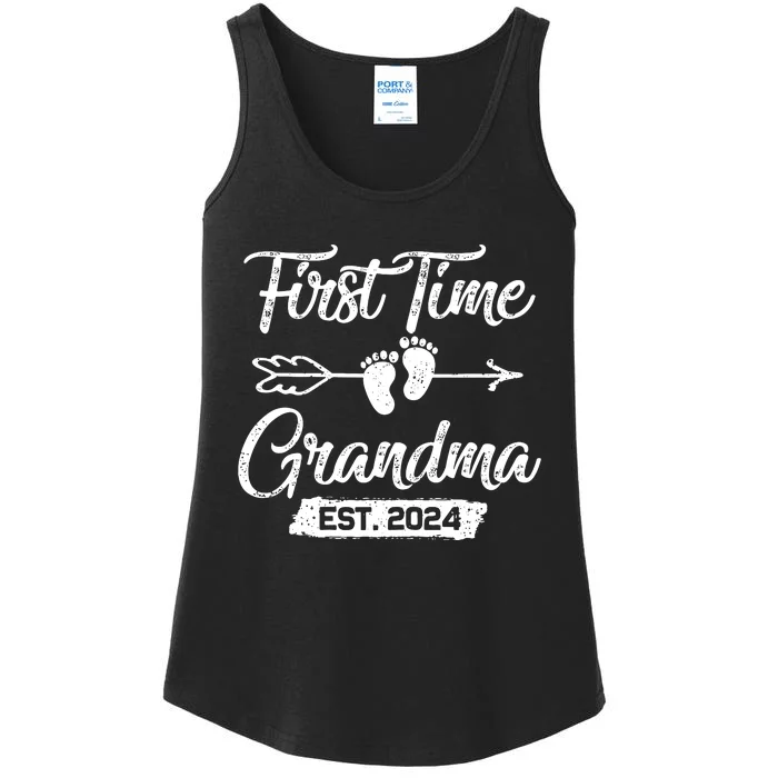 First Time Grandma 2024 Mothers Day Soon To Be Grandma 2024 Ladies Essential Tank