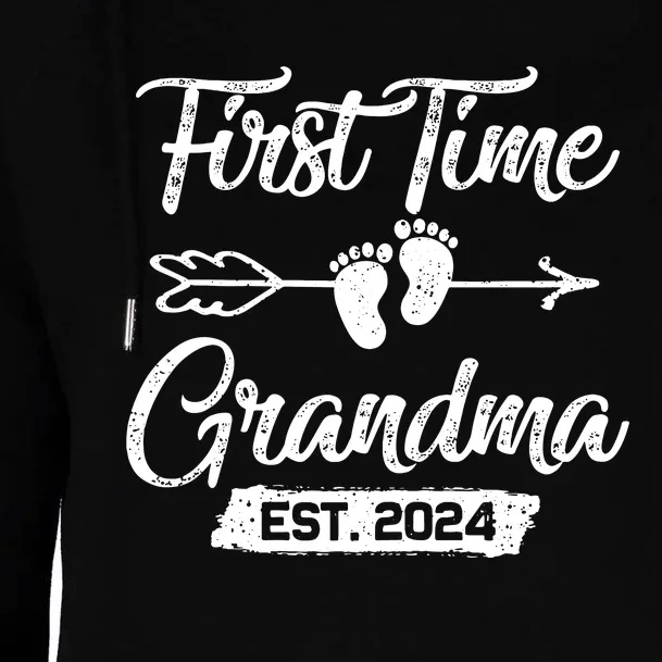 First Time Grandma 2024 Mothers Day Soon To Be Grandma 2024 Womens Funnel Neck Pullover Hood