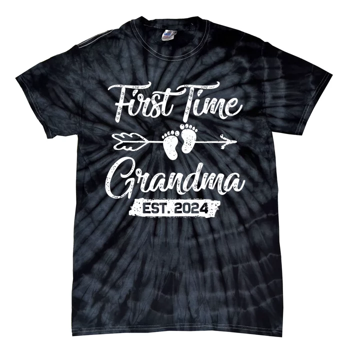 First Time Grandma 2024 Mothers Day Soon To Be Grandma 2024 Tie-Dye T-Shirt