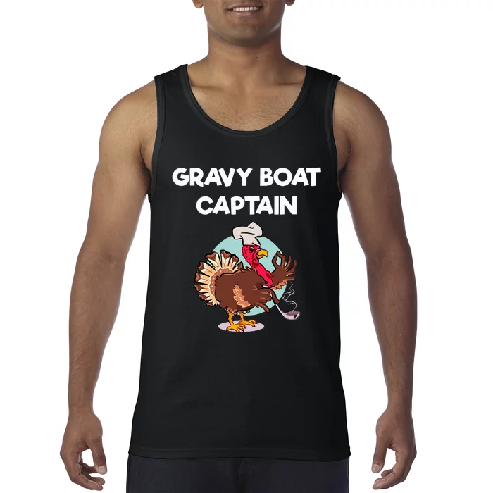 Funny Thanksgiving Gravy Boat Captain Gift Tank Top