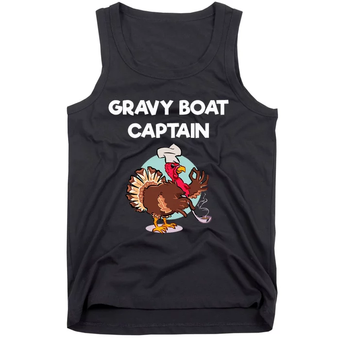 Funny Thanksgiving Gravy Boat Captain Gift Tank Top