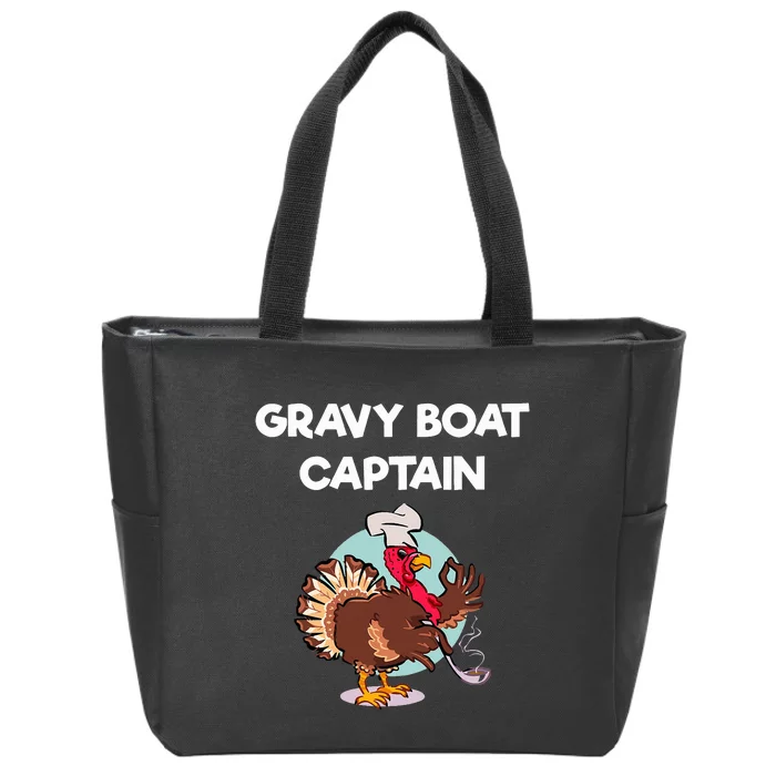 Funny Thanksgiving Gravy Boat Captain Gift Zip Tote Bag