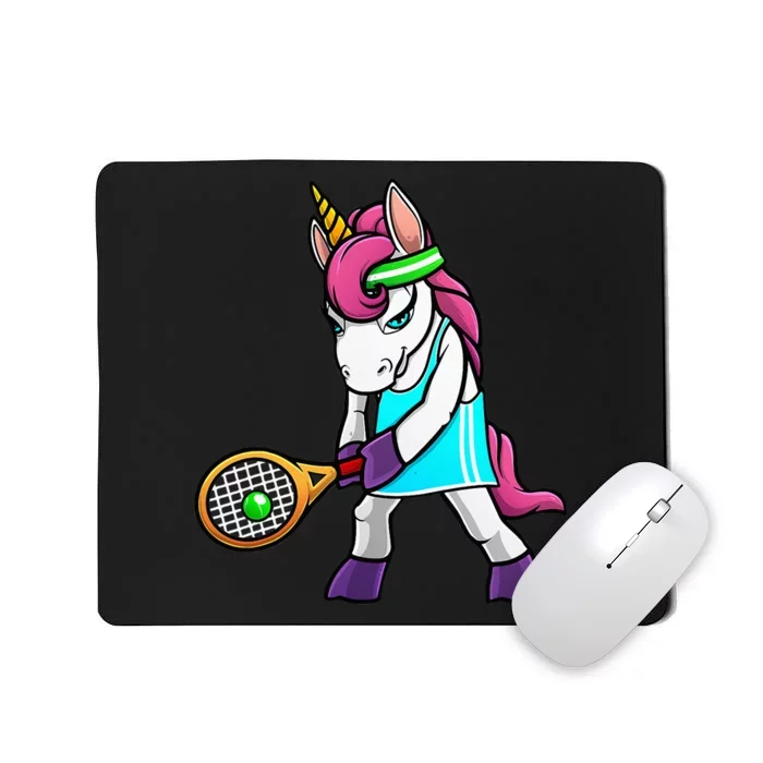 Funny Tennis Gift For Women Unicorn Lovers Cool Sports Mousepad