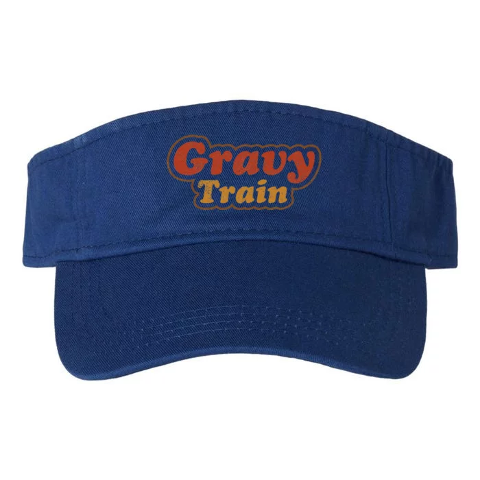 Funny Turkey Gravy Train Thanksgiving Retro Vintage Top Valucap Bio-Washed Visor