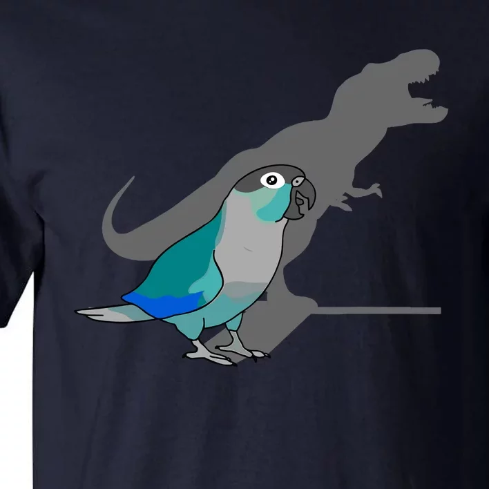 Funny Turquoise Green Cheeked Conure Trex Dinosaur Parrot Tall T-Shirt