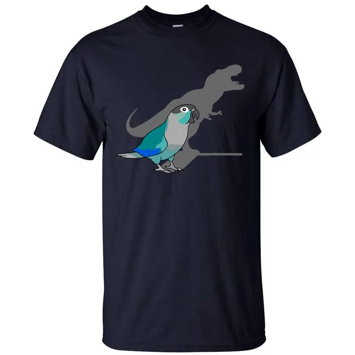 Funny Turquoise Green Cheeked Conure Trex Dinosaur Parrot Tall T-Shirt