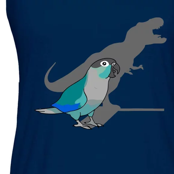 Funny Turquoise Green Cheeked Conure Trex Dinosaur Parrot Ladies Essential Flowy Tank