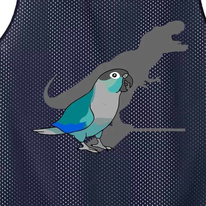 Funny Turquoise Green Cheeked Conure Trex Dinosaur Parrot Mesh Reversible Basketball Jersey Tank