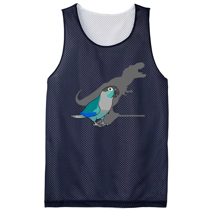 Funny Turquoise Green Cheeked Conure Trex Dinosaur Parrot Mesh Reversible Basketball Jersey Tank