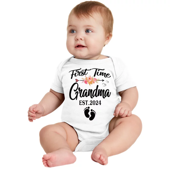 First Time Grandma 2024 Pregnancy announcement New Grandma Baby Bodysuit