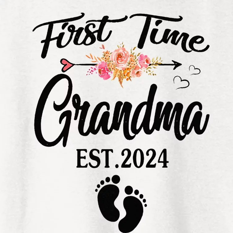 First Time Grandma 2024 Pregnancy announcement New Grandma Women's Crop Top Tee